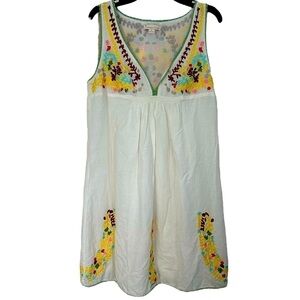Twenty-one Tunic Babydoll Top Boho Beachy Crocheted Trim S
